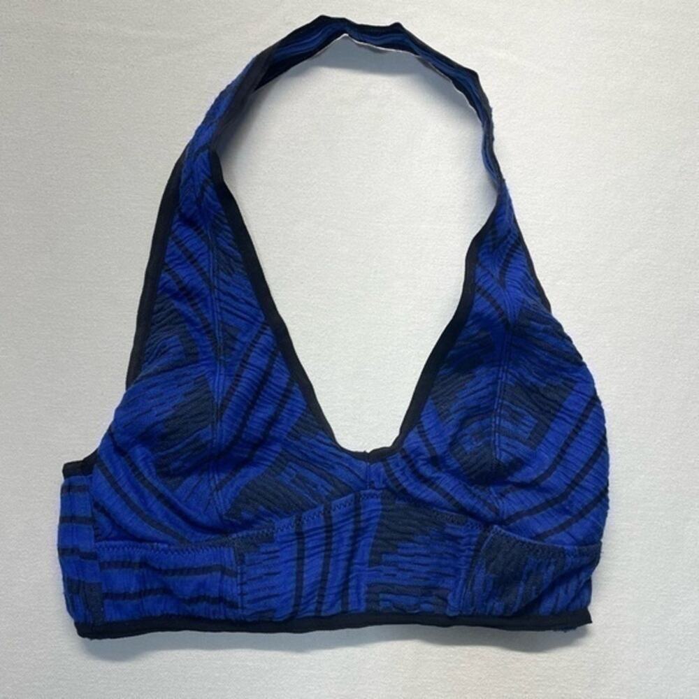 Intimately Free People Printed Halter Bralette Blue Black Women’s XS Yoga Bra - Picture 2 of 9